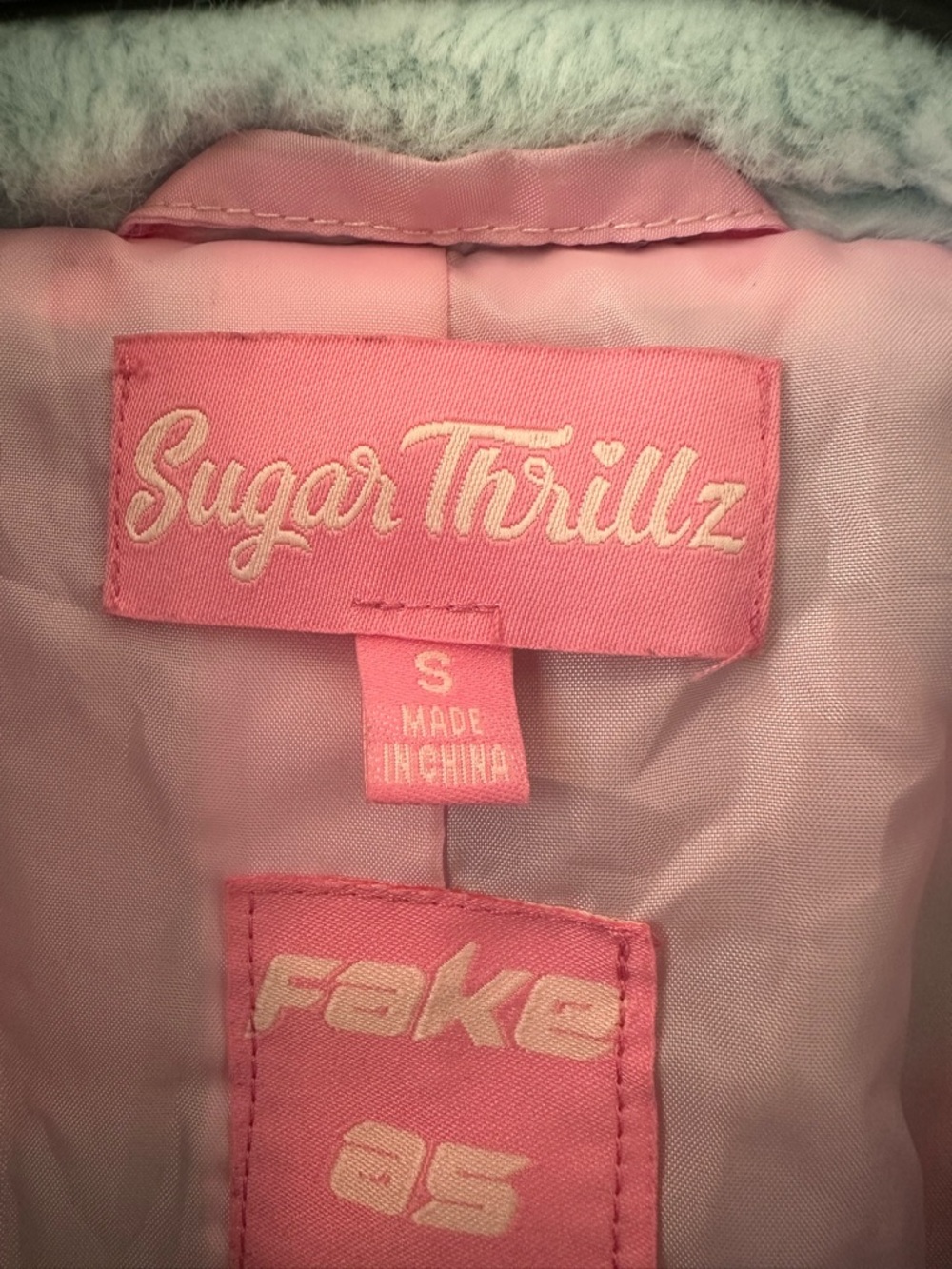 Sugar Thrillz Pink Label Faux Fur Coat - Picture 3 of 3